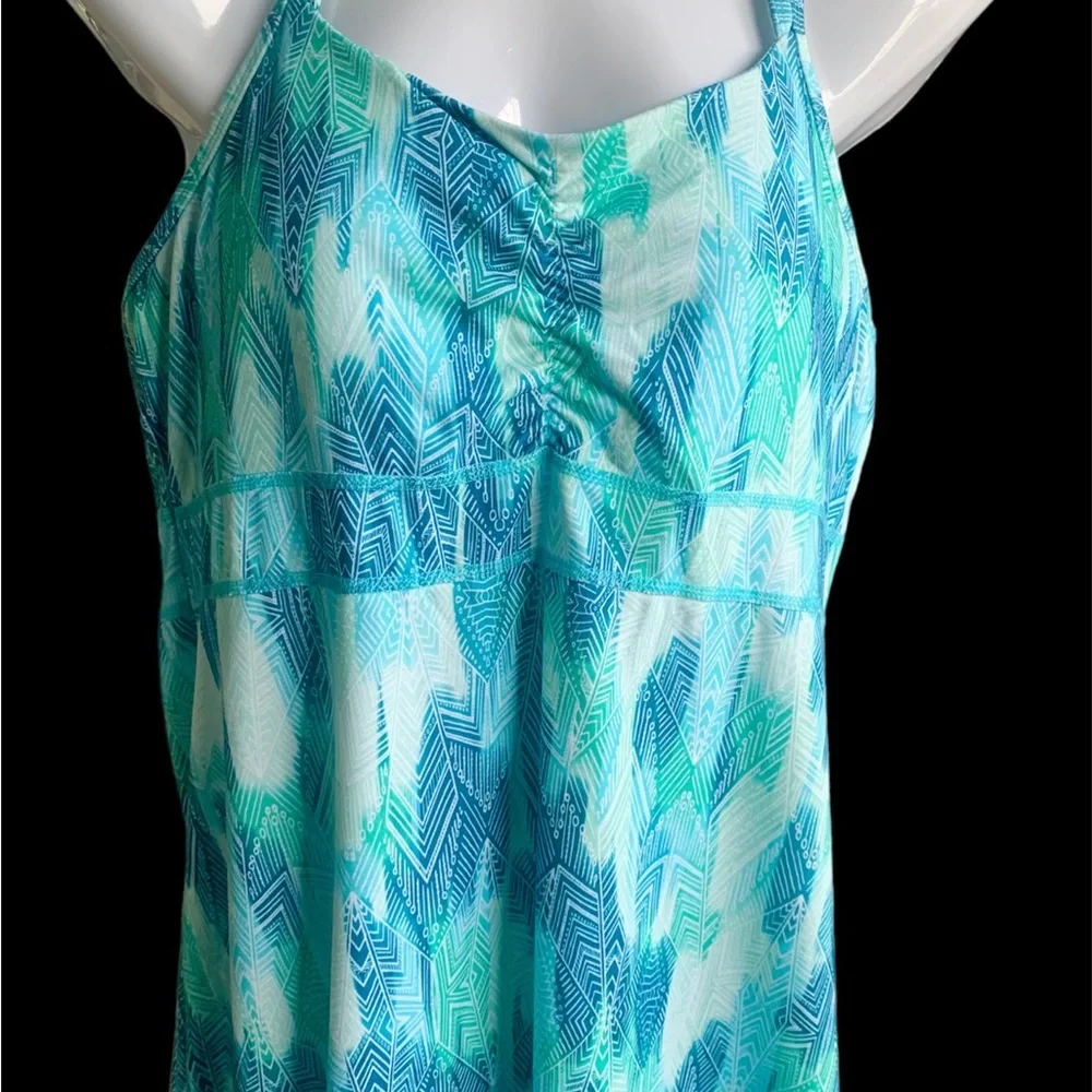 MARMOT Turquoise Strapy Dress with shelf bra, Large. - Picture 3 of 11